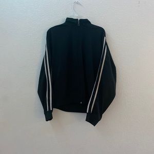 Black and White striped jacket.